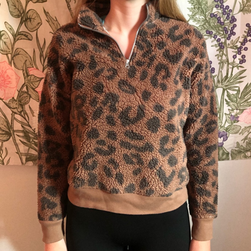 fuzzy cheetah sweater